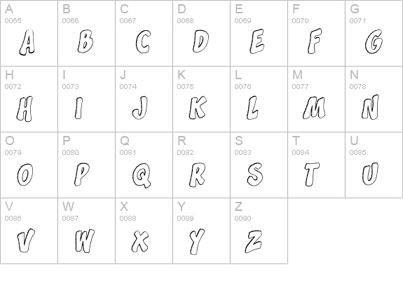 CCSplashdown uppercase A-Z preview