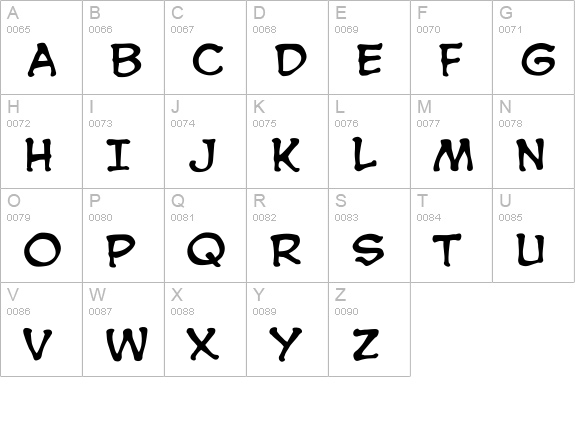 CCSpookytooth-Regular uppercase A-Z preview