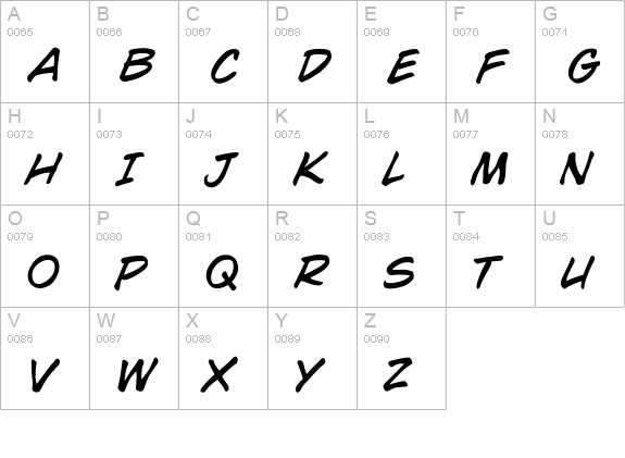 CCWildWords-Italic uppercase A-Z preview