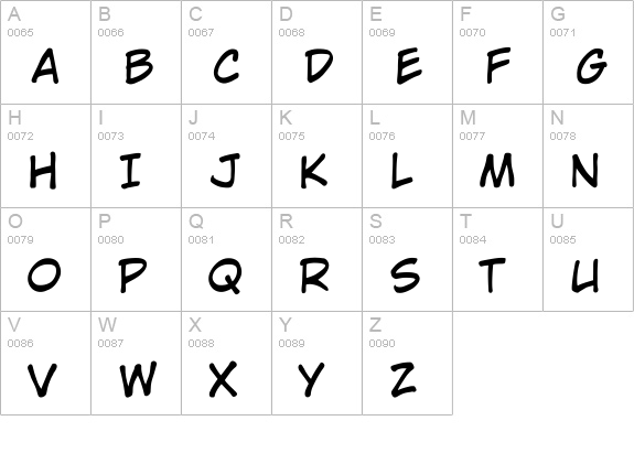 CCWildWords-Roman uppercase A-Z preview