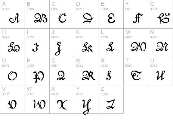 Celeste uppercase A-Z preview