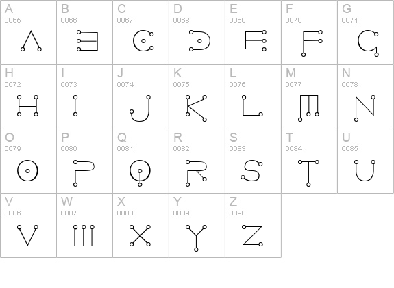 Celestial Normal uppercase A-Z preview