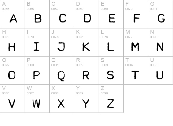 Cella uppercase A-Z preview