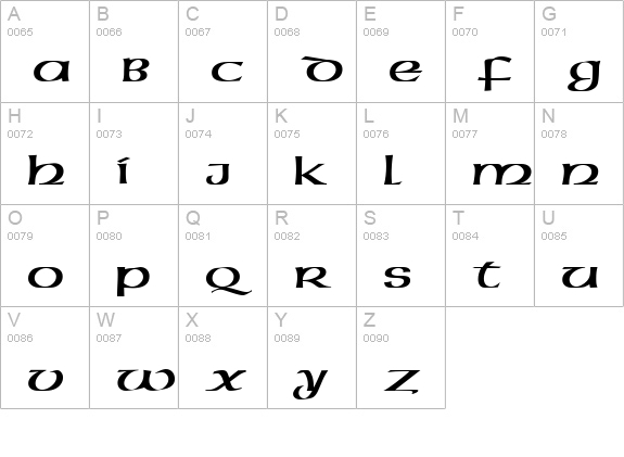 Celtic-Extended Normal uppercase A-Z preview