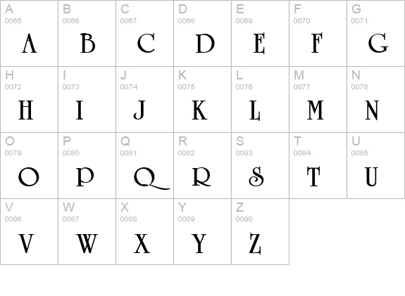 Celtic MN Bold uppercase A-Z preview