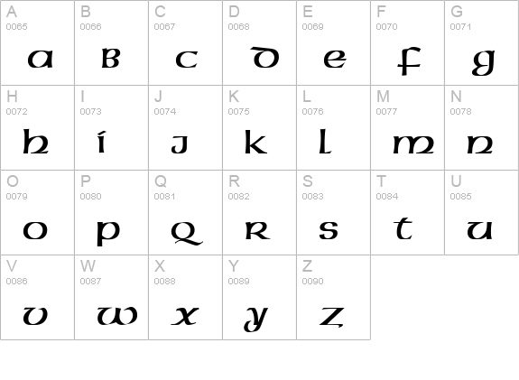 Celtic Normal uppercase A-Z preview
