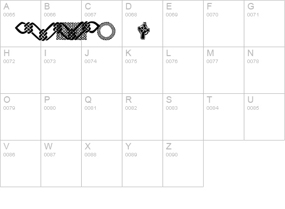 Celtic Patterns uppercase A-Z preview