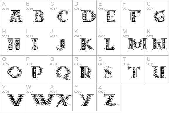 Celticmd Decorative w Drop Caps uppercase A-Z preview