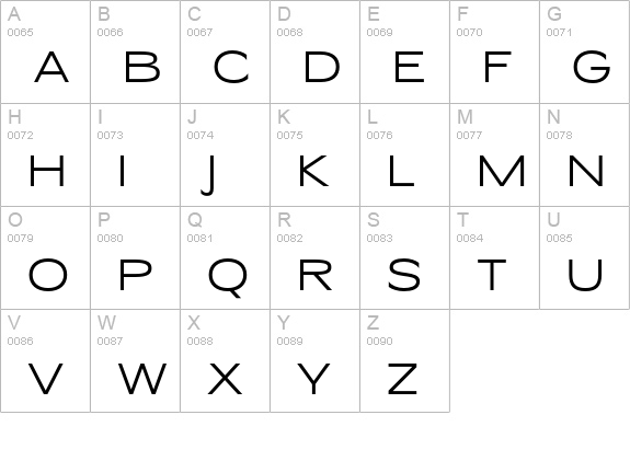 Cenios uppercase A-Z preview