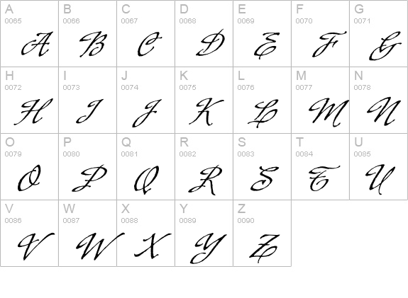 Cenizas-Alt uppercase A-Z preview