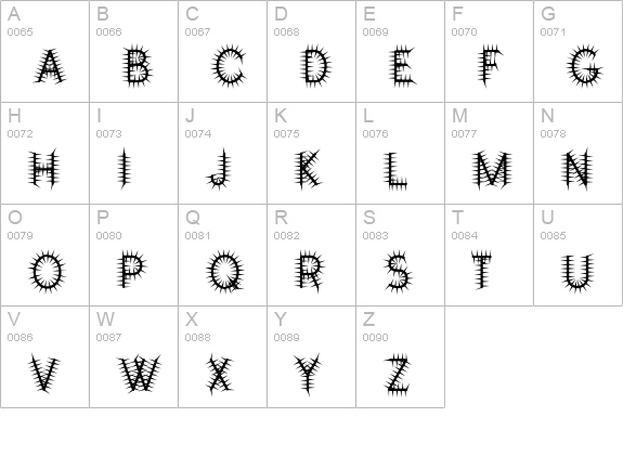 CennerikSpiked uppercase A-Z preview