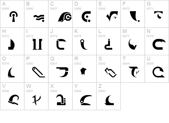 Centauri uppercase A-Z preview