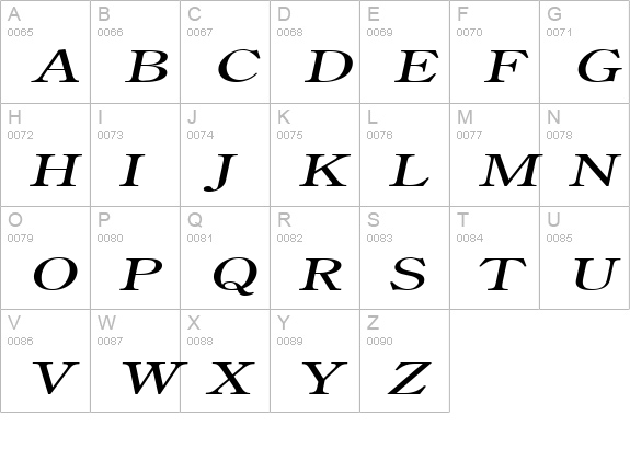 Cento Extended Italic uppercase A-Z preview