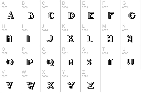 CentreClawsBeam1 uppercase A-Z preview