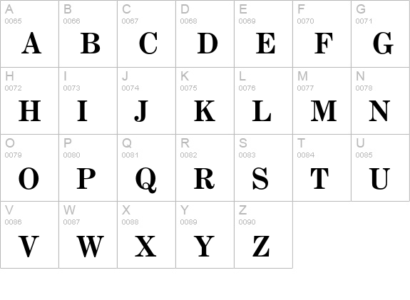 Century Expanded Bold uppercase A-Z preview