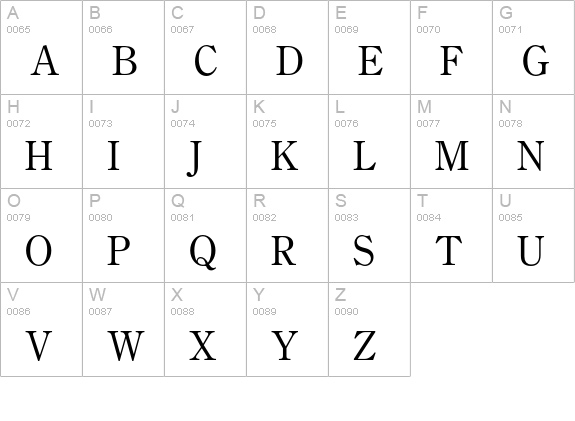Century Old Style uppercase A-Z preview