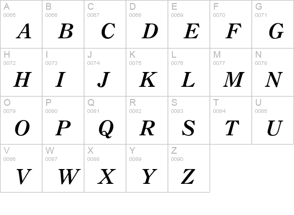 Century Old Style Bold Italic uppercase A-Z preview