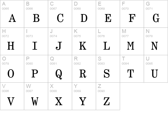 Century Schoolbook Monospace uppercase A-Z preview