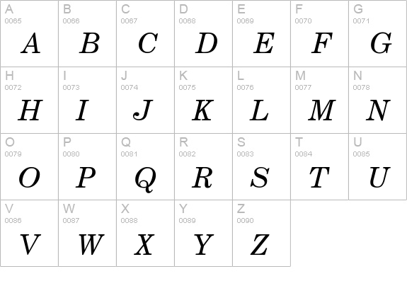 Century-Schoolbook-Normal-It uppercase A-Z preview