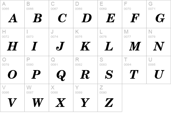Century Schoolbook Reprise SSi Bold Italic uppercase A-Z preview