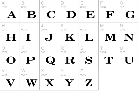 Century Schoolbook Wd uppercase A-Z preview