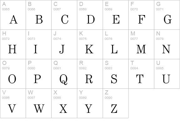 CenturyEF-Light uppercase A-Z preview