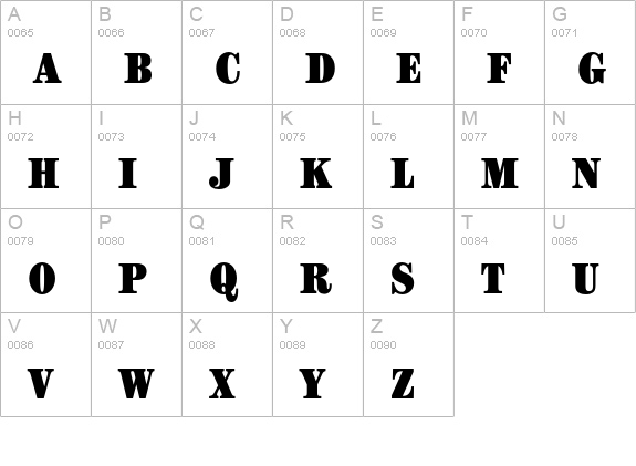 CenturyEF-UltraCondensed uppercase A-Z preview