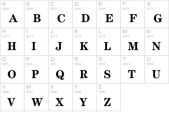 CenturyNova-Bold uppercase A-Z preview