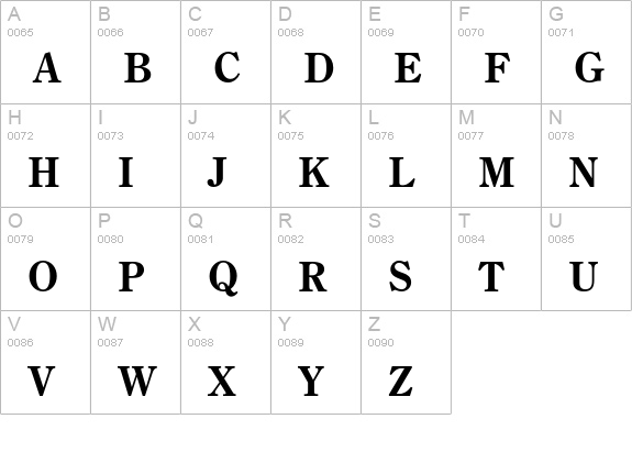 CenturyOldStyleEF-Bold uppercase A-Z preview