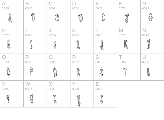 Cerbature uppercase A-Z preview