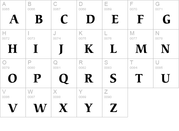 CerigoEF-Bold uppercase A-Z preview