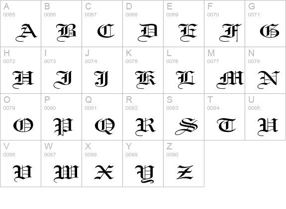 CertificateExtended uppercase A-Z preview