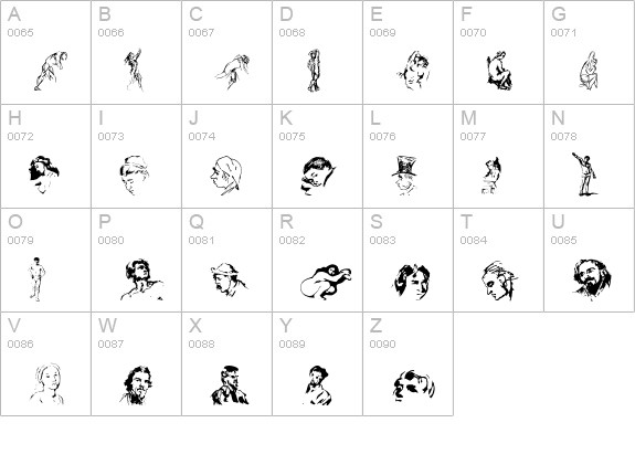 CezanneSketches uppercase A-Z preview