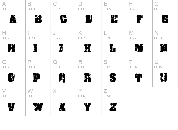 CF Crack and Bold Regular uppercase A-Z preview