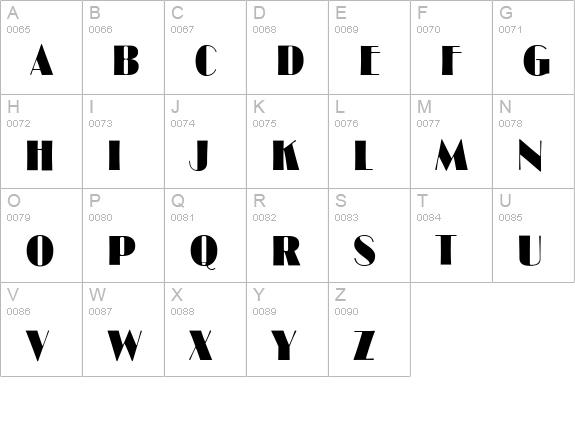 CgBroadway uppercase A-Z preview