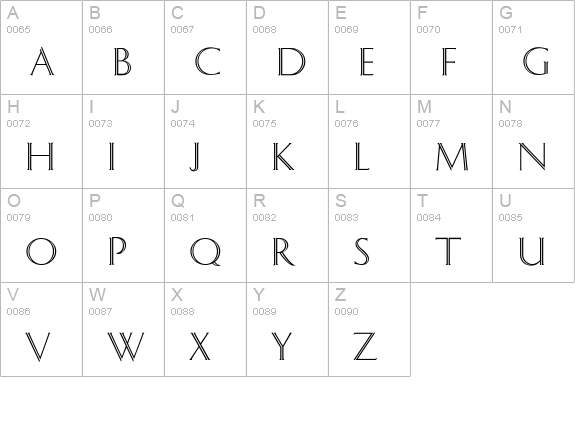 CgDelphian uppercase A-Z preview
