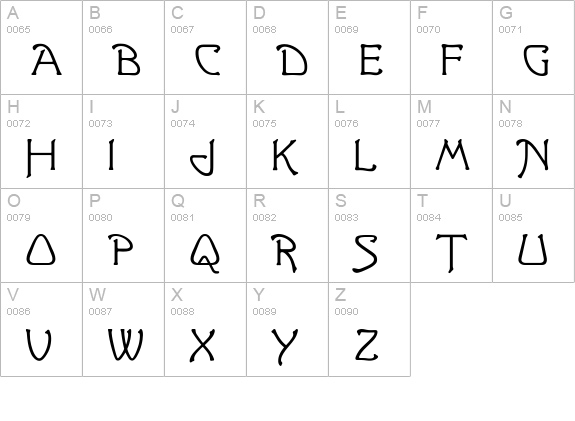 CgGreetingMonotone uppercase A-Z preview