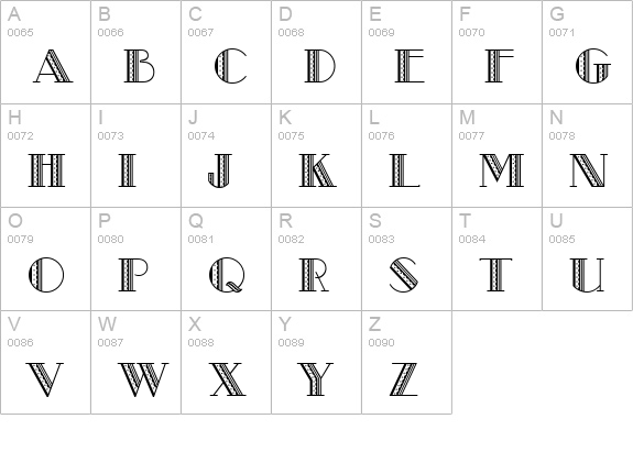 CgModernistic uppercase A-Z preview