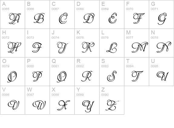 CgPhyllisInitials uppercase A-Z preview