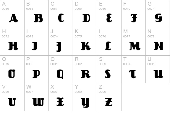 CgSalut uppercase A-Z preview
