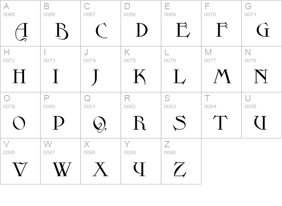 CgSkjald uppercase A-Z preview