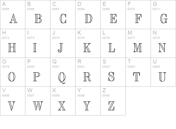 CgTorinoOpen uppercase A-Z preview