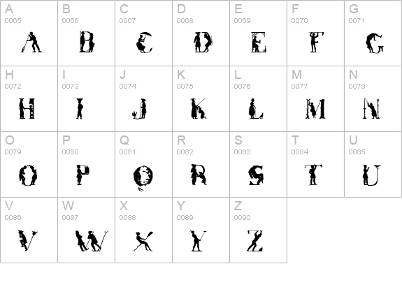 CgVictorianSilhouette uppercase A-Z preview
