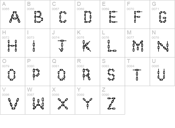 Chain Letters uppercase A-Z preview