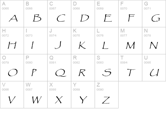 Chalk-Extended Italic uppercase A-Z preview