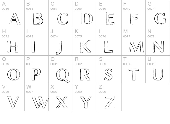 Chalk Line Outline uppercase A-Z preview