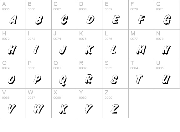 Challenge Shadow uppercase A-Z preview