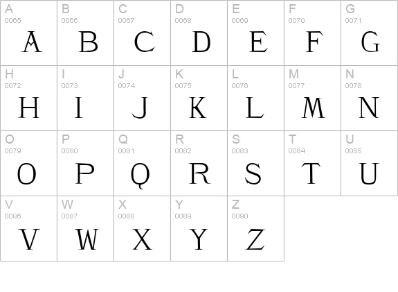 Chambord uppercase A-Z preview