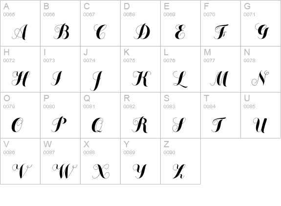 Chameleon Basic uppercase A-Z preview