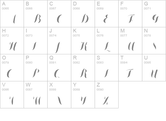 Chameleon Fill Stripe1 uppercase A-Z preview